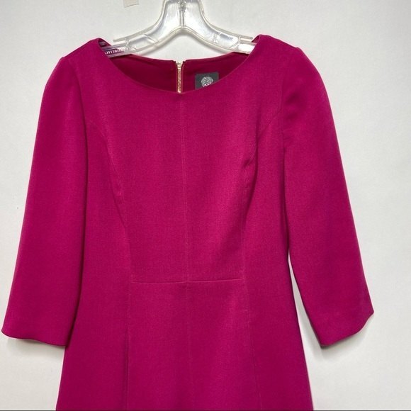 VINCE CAMUTO Crepe A-Line Dress in Magenta 4 - Picture 4 of 12